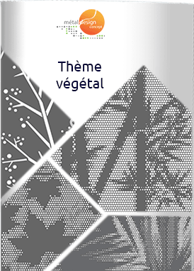 Catalogue de motifs de tôles décoratives perforées et découpées laser du thème végétal.