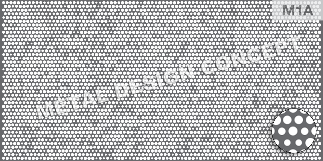 Tôle perforée avec un  motif moiré à haute densité de perforations.