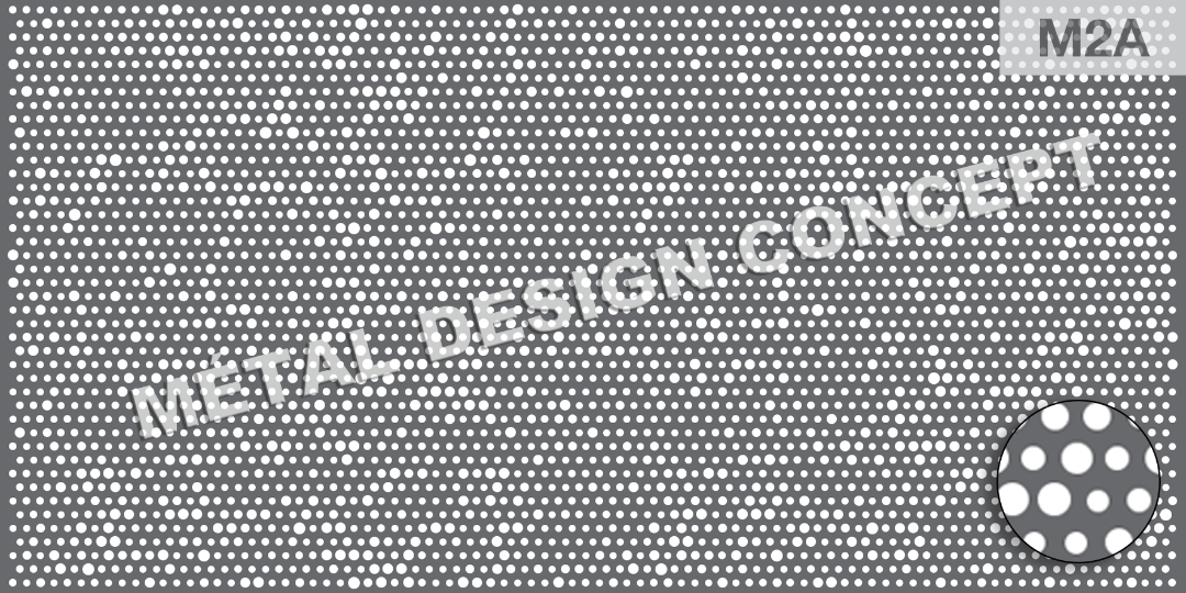 Motif moiré aux différents diamètres de perforations rondes.